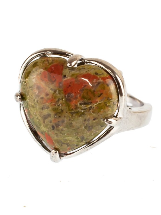 Кольцо из унакита "Радость" 04-297