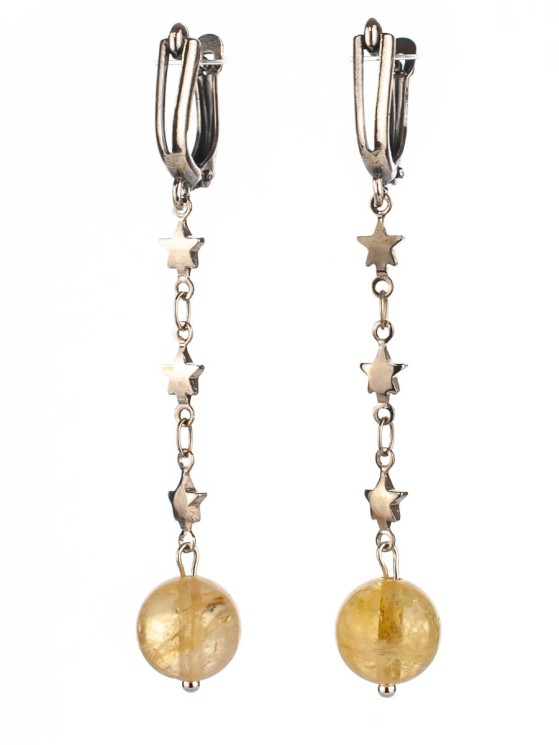 Серьги из цитрина "Эстелла" 03-018