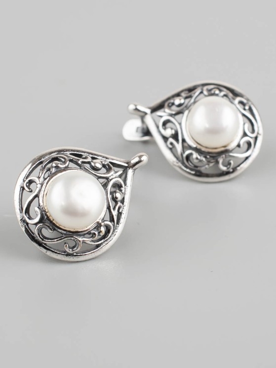 Серьги из жемчуга "Шармель" сг-161-ЖМБ2
