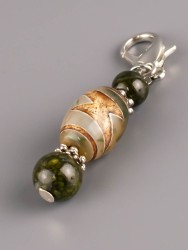 Брелок "Дзи 5 Глаз с Молнией" с агатом БРК-982