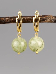 Серьги из празиолита "Классика 12" 03-1744