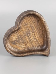Тарелка из дерева дуб 10х10 см "Сердце" 54-197