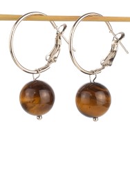 Серьги "Самба" тигровый глаз, арт. с8057