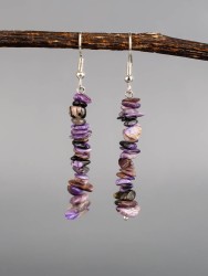 Серьги из чароита "Забава" 03-1653