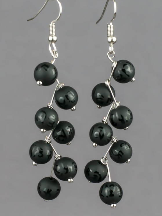 Серьги "Ёлочка" агат с8312