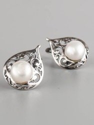 Серьги из жемчуга "Шармель" сг-161-ЖМБ3