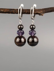 Серьги «Дарина» гранат, хрусталь нс-8023а