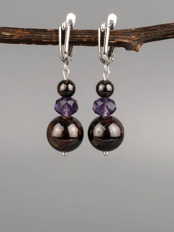 Серьги «Дарина» гранат, хрусталь нс-8023а