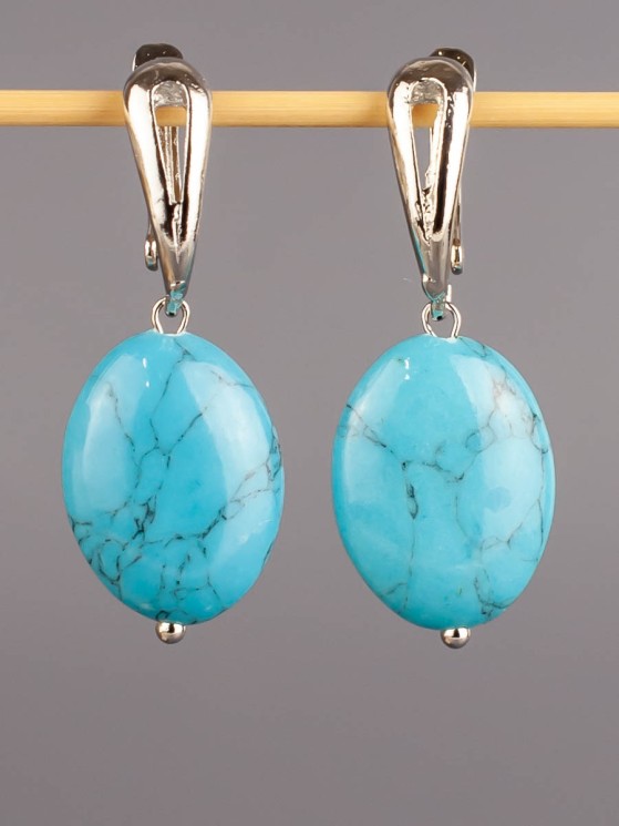 Серьги из им. бирюзы "Кэтти" 03-1511