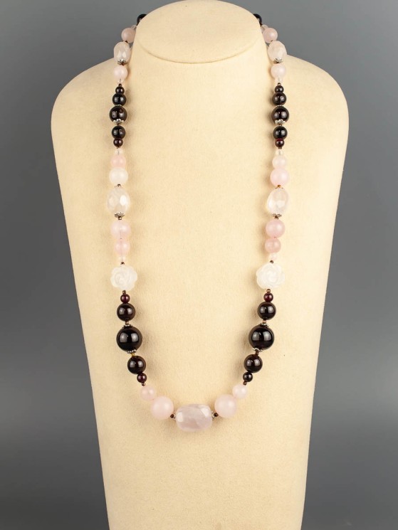 Бусы из граната "Ягодный коктейль" 10-080