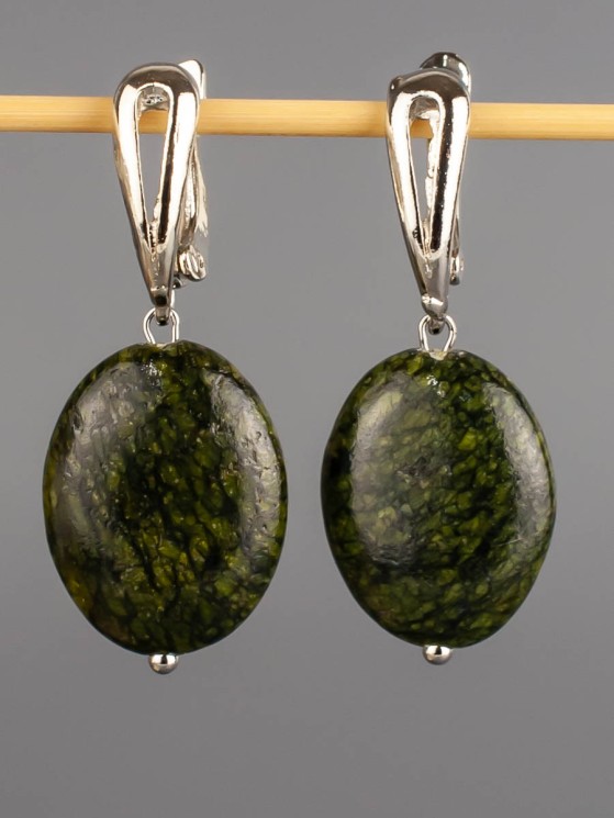 Серьги из змеевика "Кэтти" 03-1512