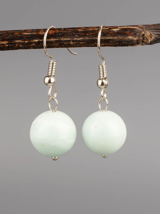 Серьги из амазонита "Классика 12" 03-1715