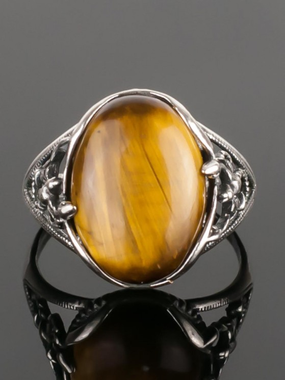 Кольцо "Скорпион" тигровый глаз ск-8399