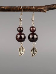 Серьги из граната "Сантия" 03-1716