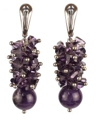 Серьги из алмазного стекла "Мелодия" 03-1207