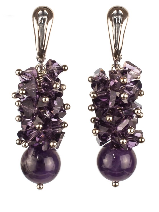 Серьги из алмазного стекла "Мелодия" 03-1207