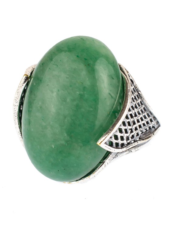 Кольцо из нефрита "Вернисаж" кг-075-НФ