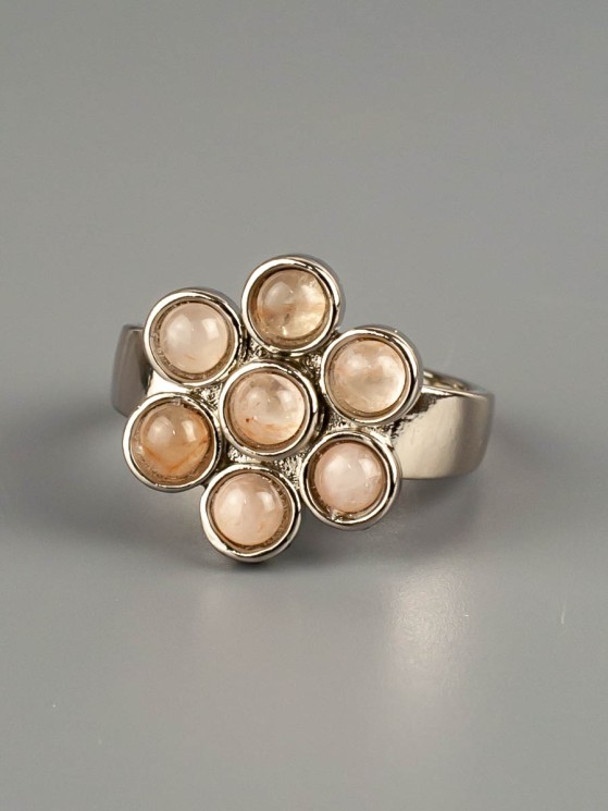 Кольцо из розового кварца "Цветик-семицветик" 04-702