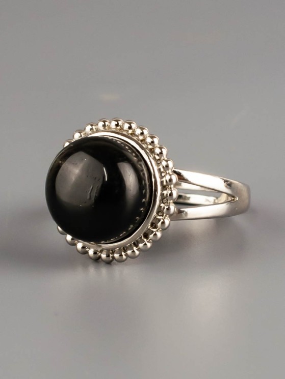 Кольцо из обсидиана "Мечта" 04-796
