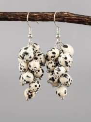 Серьги из яшмы "Гроздь" 03-1684