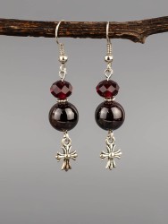 Серьги из граната "Сантия" 03-1717