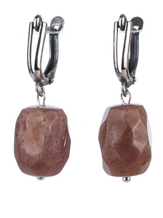 Серьги из солнечного камня "Эклектика" 03-631