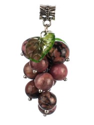 Колье из родонита "Виноград" пд-0927