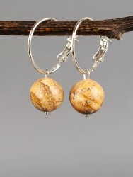 Серьги "Самба" яшма, арт. с8067