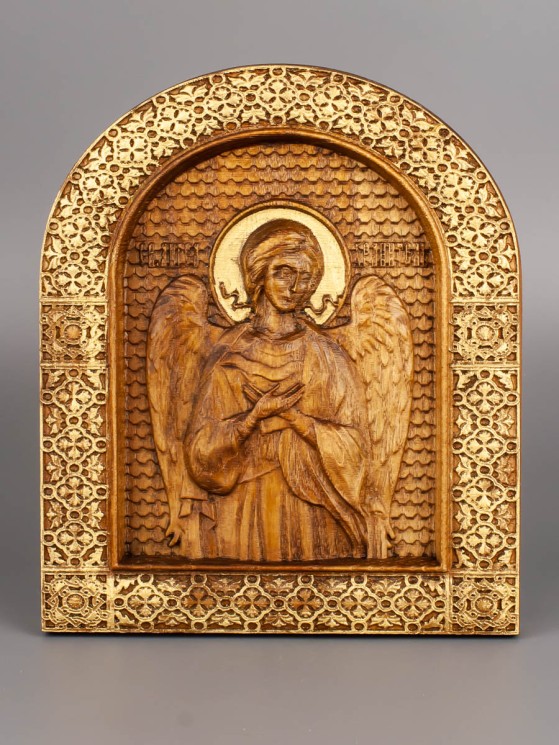 Икона Святой Ангел Хранитель резная из дерева 51-031