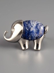 Кольцо из содалита "Слоник" 04-889