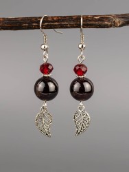 Серьги из граната "Сантия" 03-1718