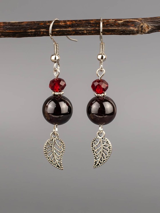 Серьги из граната "Сантия" 03-1718