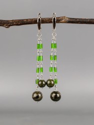 Серьги из змеевика "Карамель" 03-1750