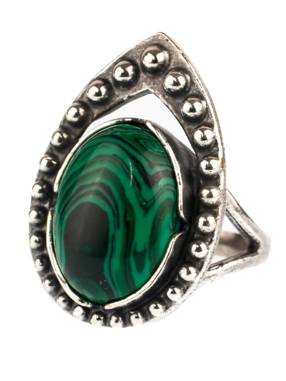 Кольцо из им. малахита "Василиса" кг-249-ИМХ