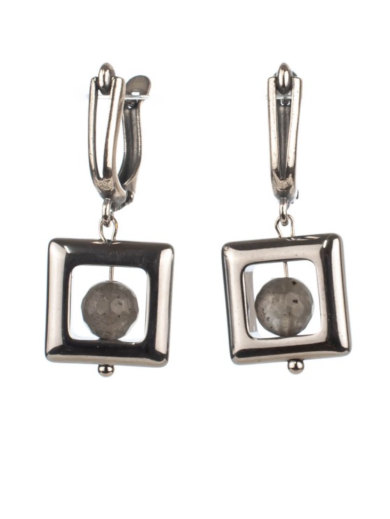 Серьги из лабрадора "Артистка" 03-753