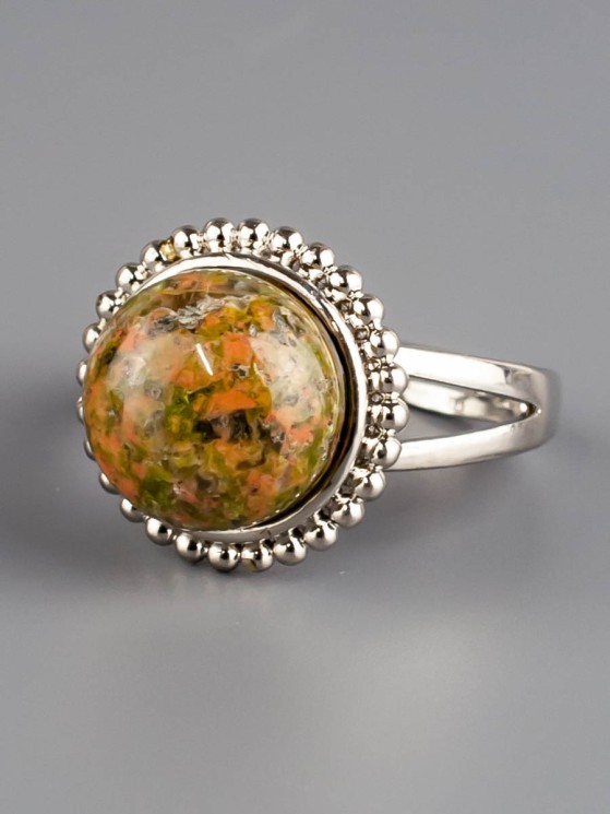 Кольцо из унакита "Мечта" 04-798