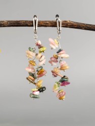 Серьги из турмалина "Веточка" 03-1659