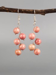 Серьги "Ёлочка" родонит с8318