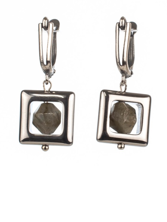 Серьги из лабрадора "Артистка" 03-754