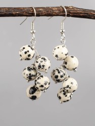 Серьги из яшмы "Ёлочка" 03-1687