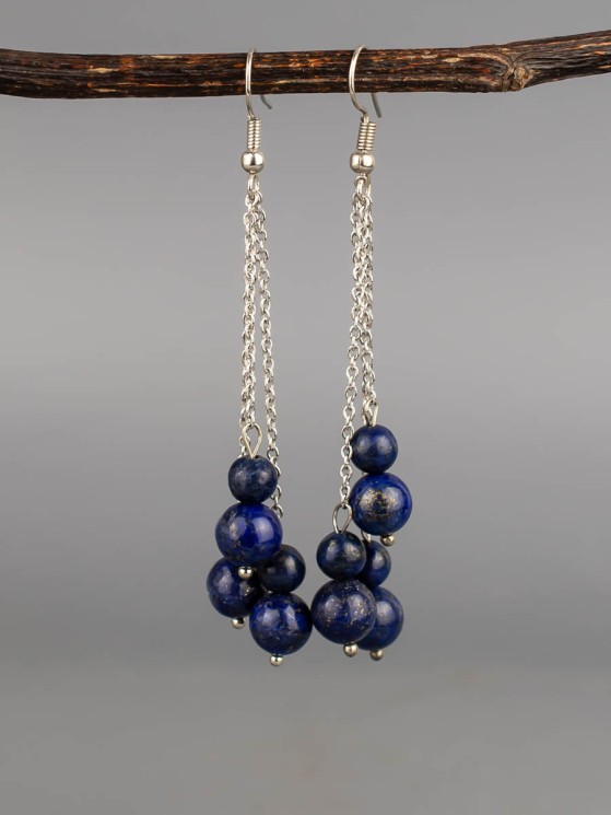 Серьги из лазурита "Каскад" 03-1720