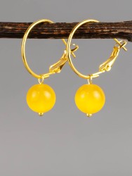 Серьги "Самба 2" кошачий глаз с8277