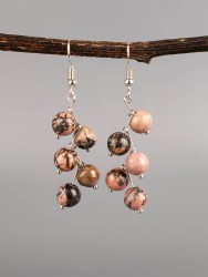 Серьги "Ёлочка" родонит с8319