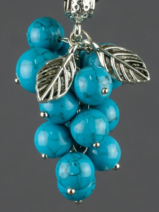 Подвеска "Виноград" иск.бирюза, пд-кам3603
