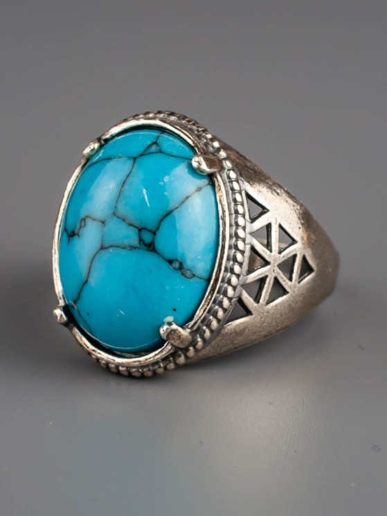 Кольцо из иск. бирюзы "Бэлла" кг-007-БРГ1