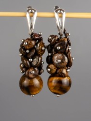 Серьги из бронзита "Мелодия" 03-1534