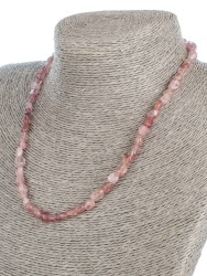 Бусы из клубничного кварца «Настроение» П11388