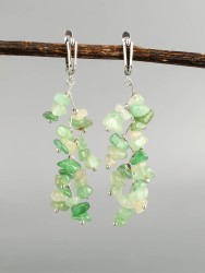 Серьги из нефрита "Веточка" 03-1661