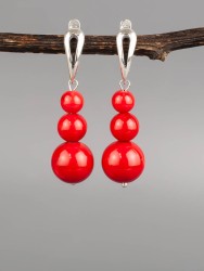 Серьги "Дарина" иск. коралл нс-7937