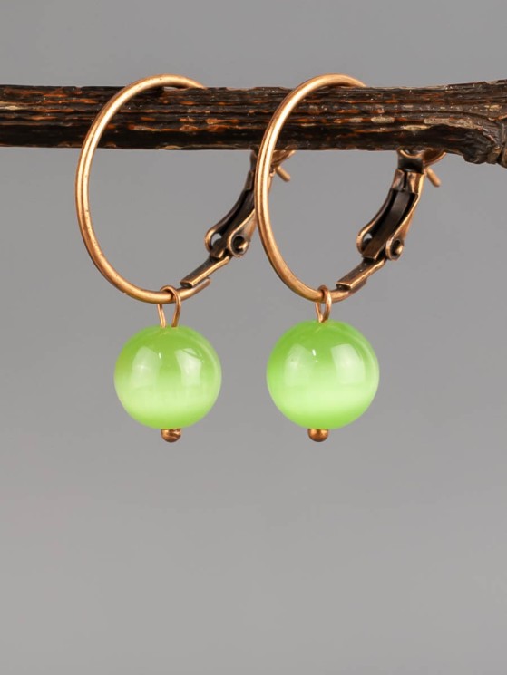 Серьги "Самба 2" кошачий глаз с8279